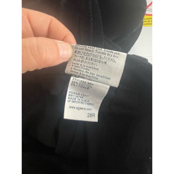 AG Adriano Goldschmeid Corduroy Pants 28R Stevie Ankle Jodhpur Black - Picture 6 of 8